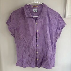 Vintage Columbia Lavender Short Sleeve Button-Up Shirt
